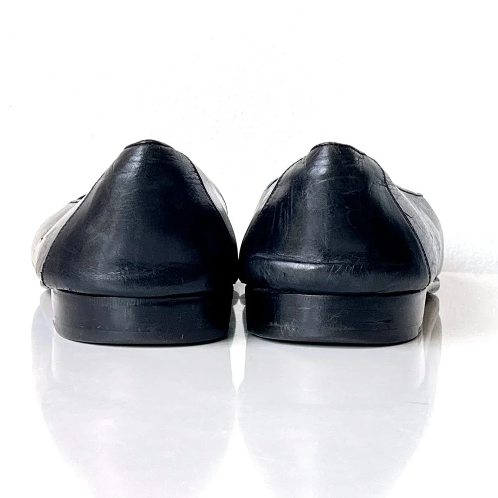 Vintage 70s 80s Men's Gucci Black Leather Penny Loafers Slip On Shoes Size 12.5
